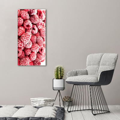 Glasbild vertikales Himbeeren