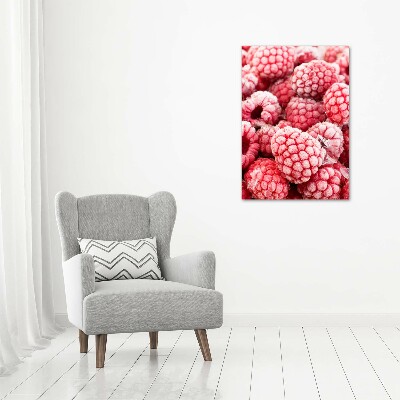 Glasbild vertikales Himbeeren