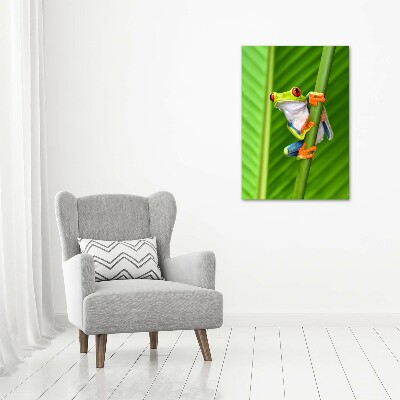 Glasbild vertikales Europäischer Laubfrosch