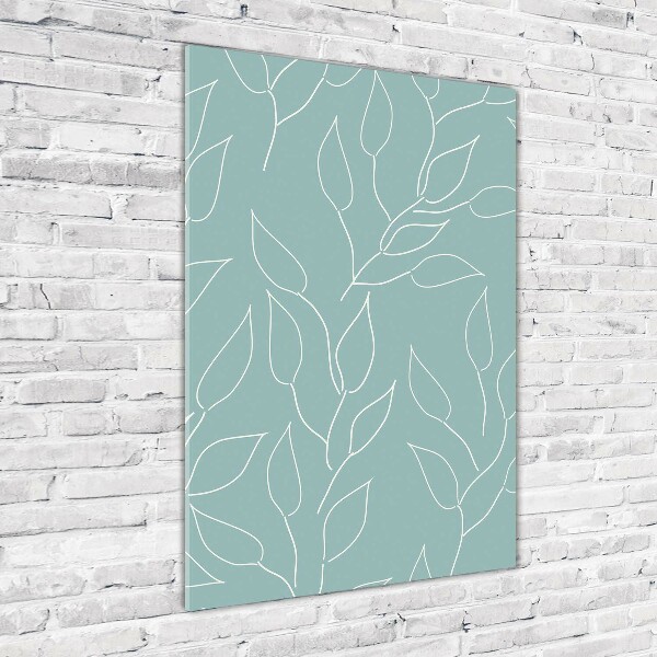 Glasbild vertikales Blätter