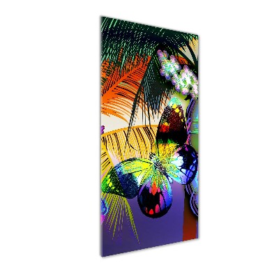 Bild aus glas vertikales Bunte Blumen