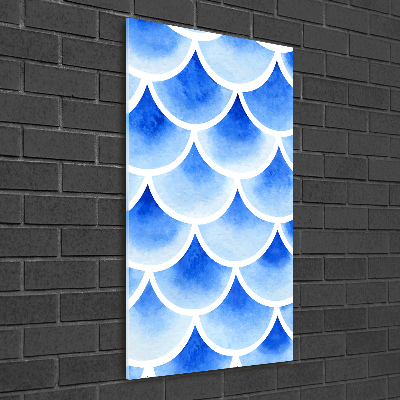 Glasbild vertikales Fischschuppen