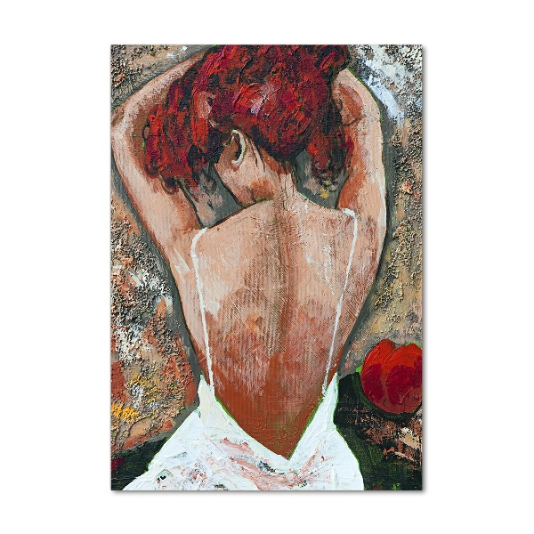 Glasbild vertikales Frau