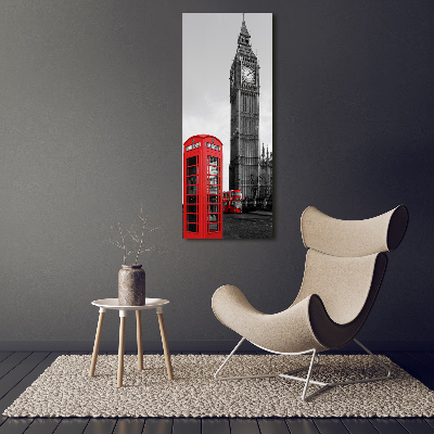 Glasbild vertikales Big Ben London