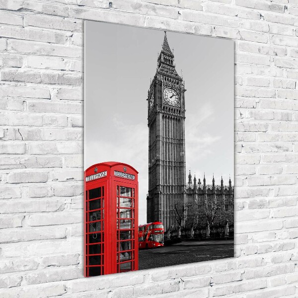 Glasbild vertikales Big Ben London
