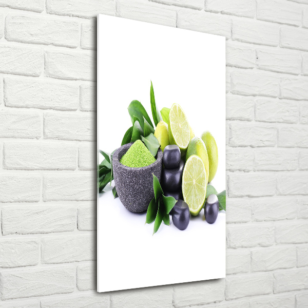 Bild aus glas vertikales Zitrusfrüchte und Steine