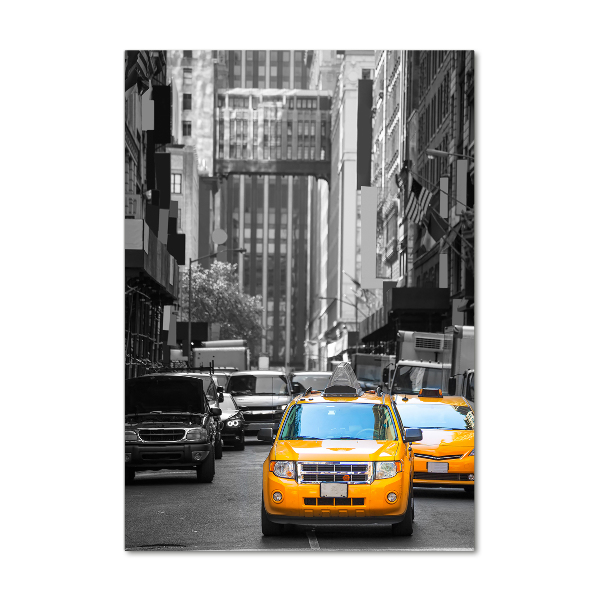 Foto auf glas vertikales New Yorker Taxis