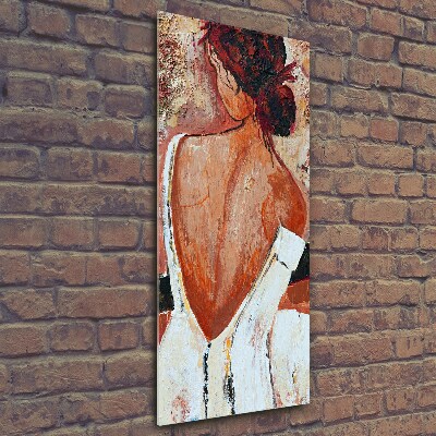 Glasbild vertikales Frau