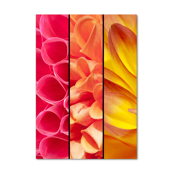 Glasbild vertikales Bunte Blumen