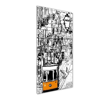 Bild aus glas vertikales Straßenbahn Lissabon