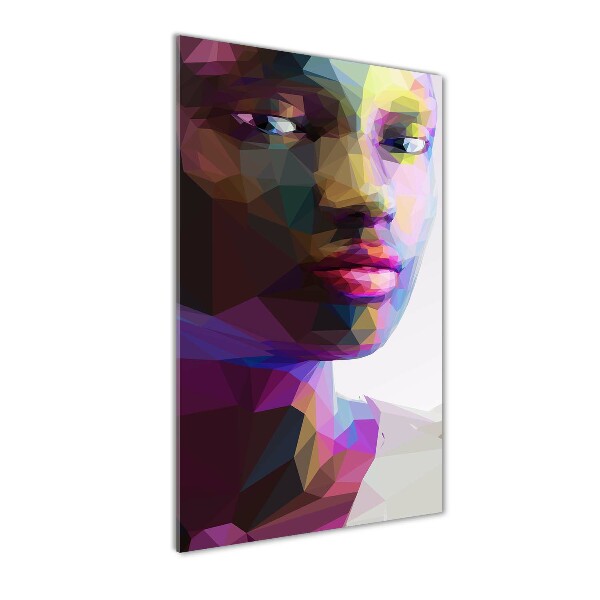 Glasbild vertikales Abstrakte Frau