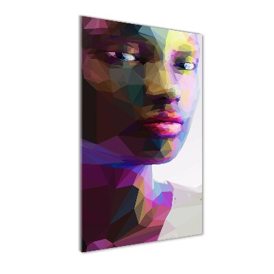 Glasbild vertikales Abstrakte Frau