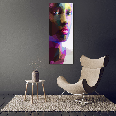 Glasbild vertikales Abstrakte Frau