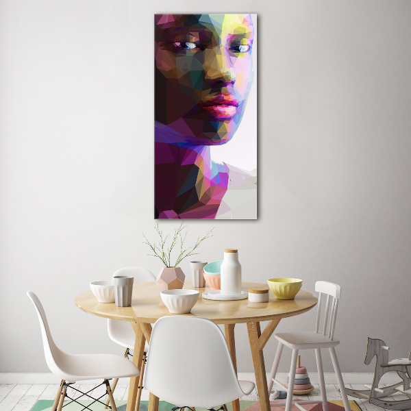 Glasbild vertikales Abstrakte Frau