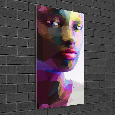 Glasbild vertikales Abstrakte Frau