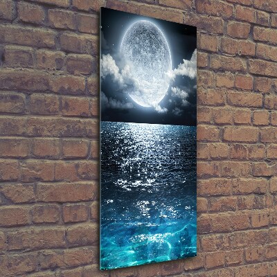 Glasbild vertikales Vollmond