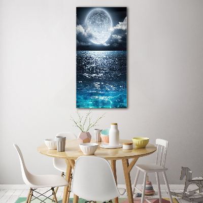 Glasbild vertikales Vollmond