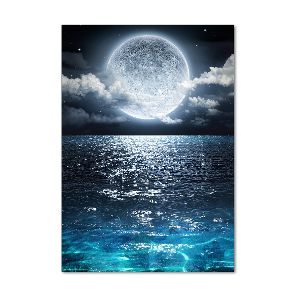 Glasbild vertikales Vollmond