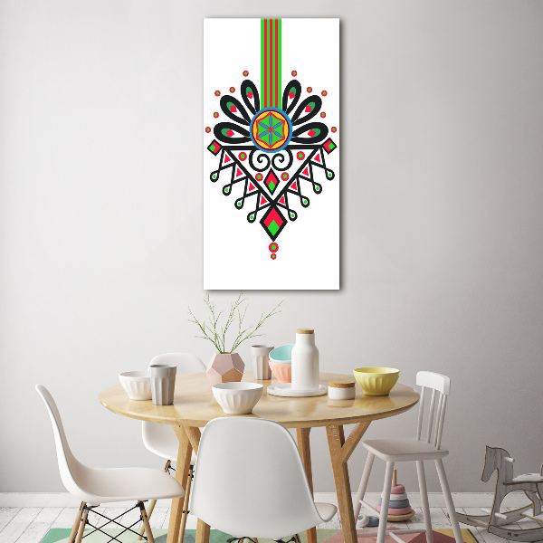 Glasbild vertikales Polnisches Volksmuster