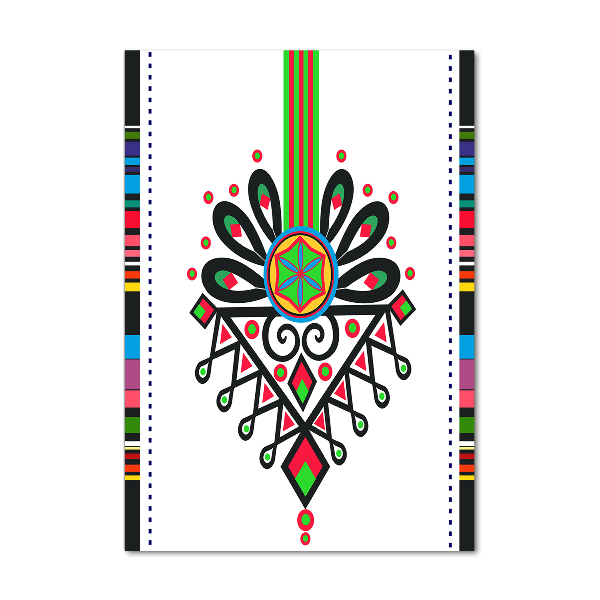 Glasbild vertikales Polnisches Volksmuster