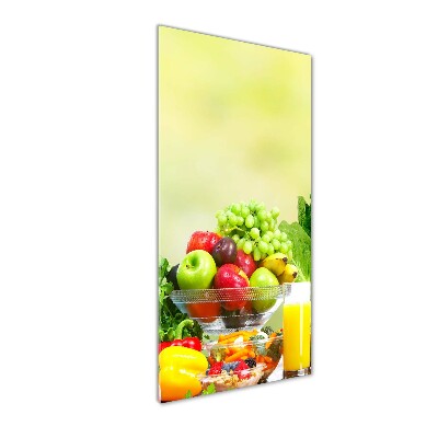 Bild aus glas vertikales Gemüse und Obst