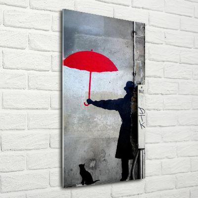 Glasbild vertikales Wandgemälde