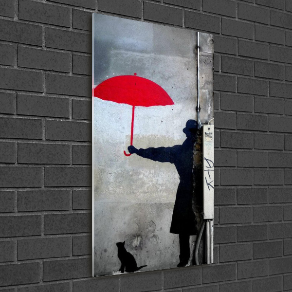 Glasbild vertikales Wandgemälde