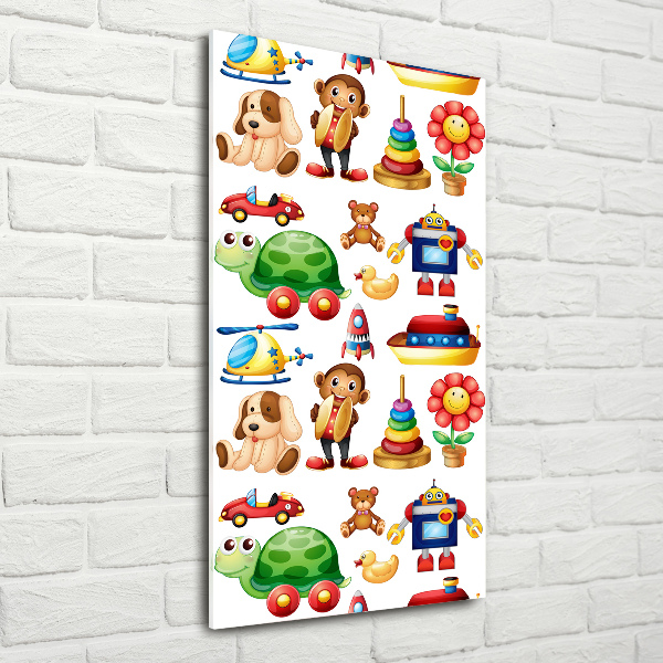 Glasbild vertikales Spielzeug