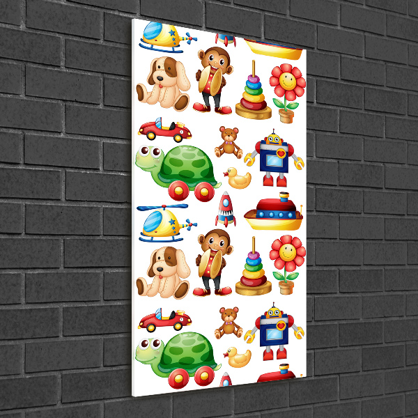 Glasbild vertikales Spielzeug