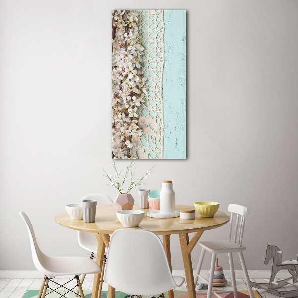 Foto auf glas vertikales Kirschblüten