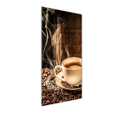 Glasbild vertikales Aromatischer Kaffee