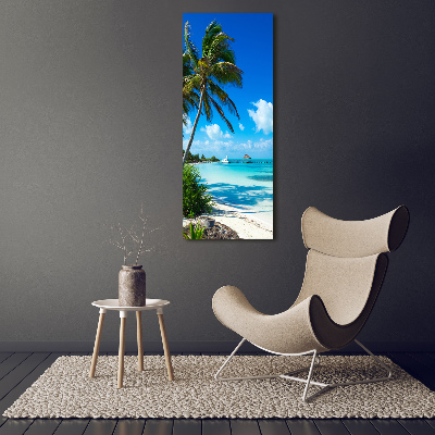 Glasbild vertikales Tropischer Strand