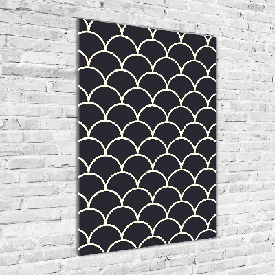 Glasbild vertikales Fischschuppen