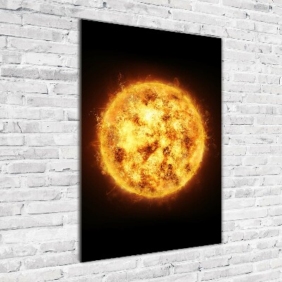 Glasbild vertikales Sonne