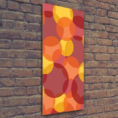 Glasbild vertikales Bunte Kreise