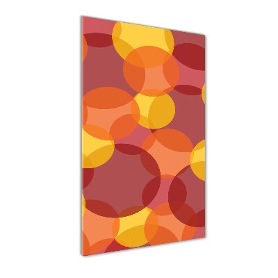 Glasbild vertikales Bunte Kreise