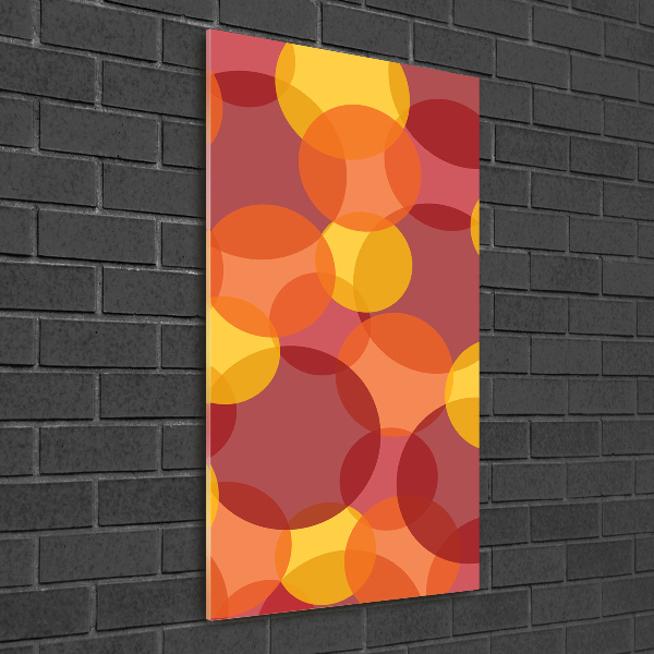 Glasbild vertikales Bunte Kreise