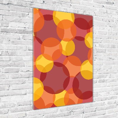 Glasbild vertikales Bunte Kreise
