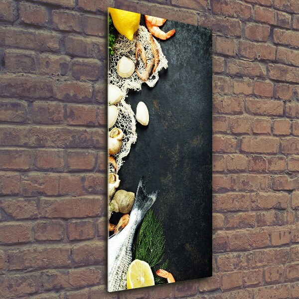 Bild aus glas vertikales Meeresfrüchte