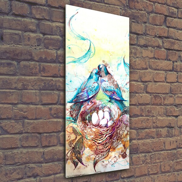 Glasbild vertikales Familie