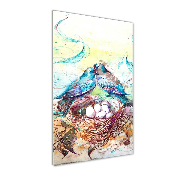 Glasbild vertikales Familie