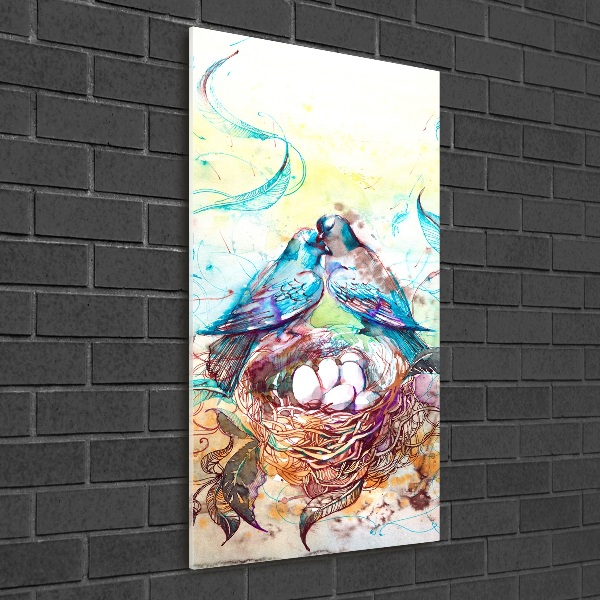 Glasbild vertikales Familie