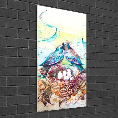 Glasbild vertikales Familie