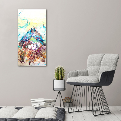 Glasbild vertikales Familie