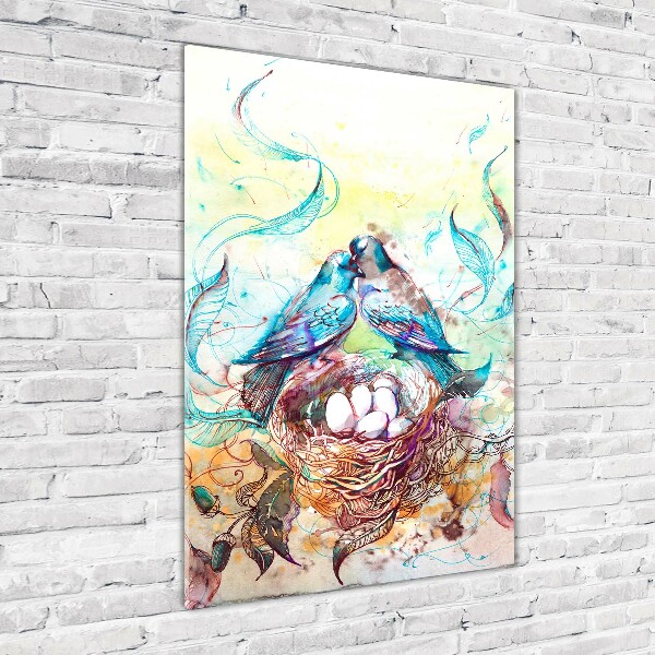 Glasbild vertikales Familie