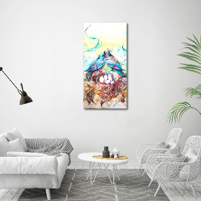 Glasbild vertikales Familie