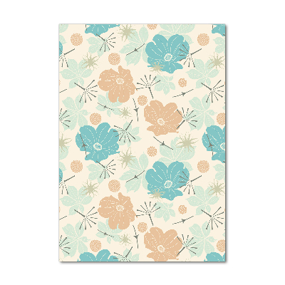 Foto auf glas vertikales Blumenmuster