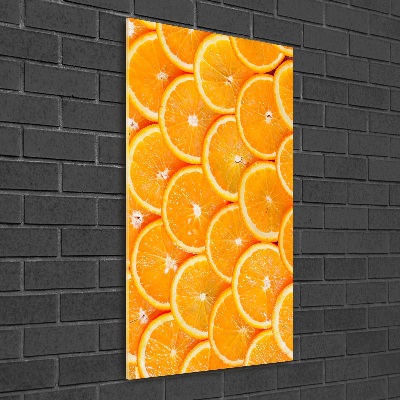 Glasbild vertikales Orangenscheiben
