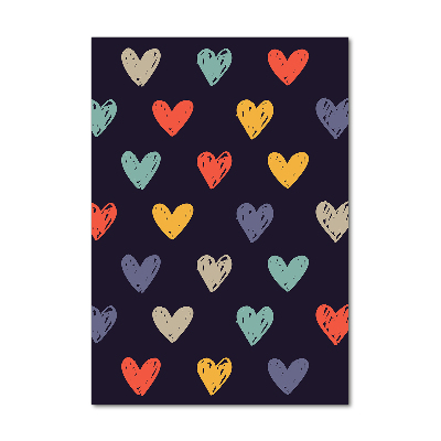 Bild aus glas vertikales Bunte Herzen