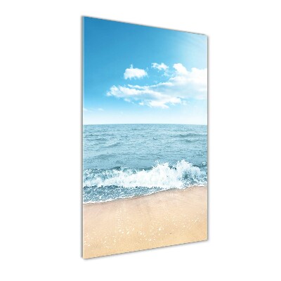 Glasbild vertikales Strand und Meer